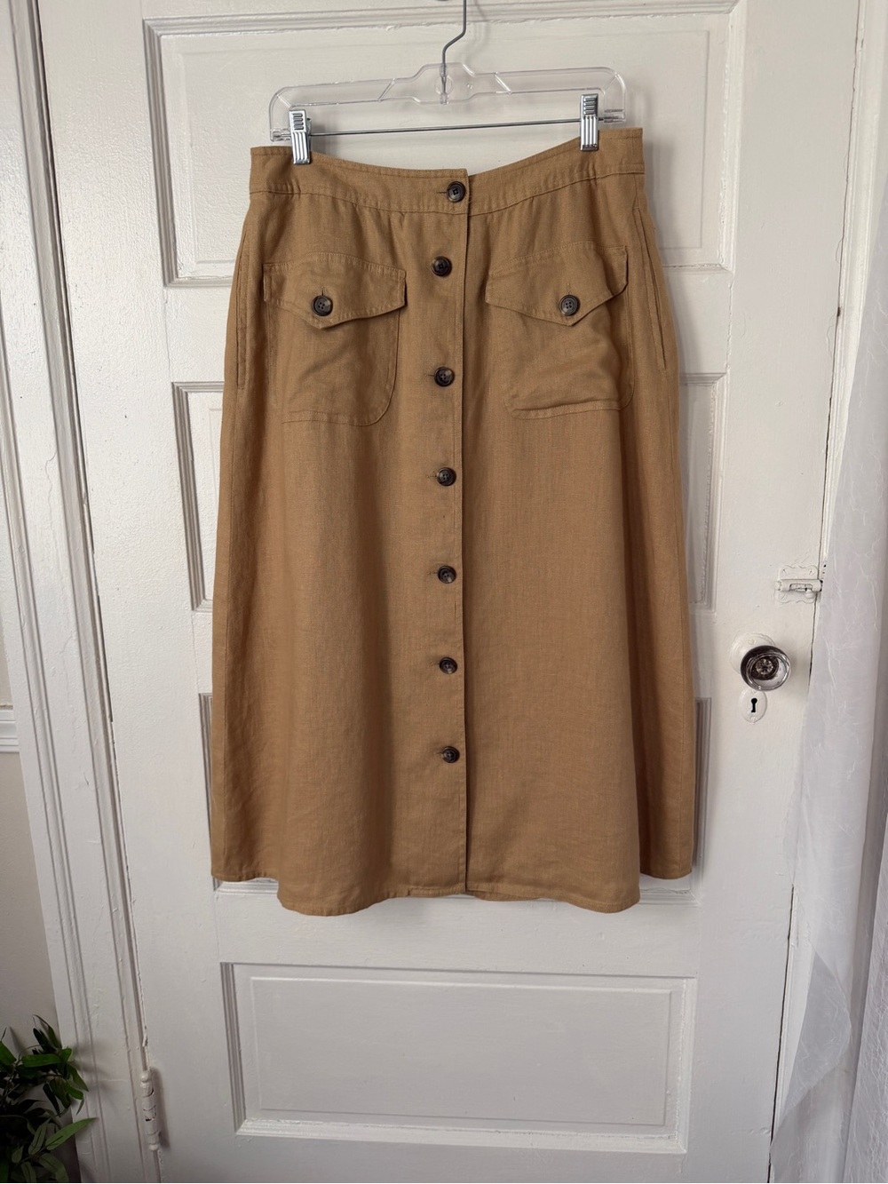 Ralph Lauren NWT Linen Button Front Midi Skirt Pockets Heritage Preppy Teacher - Picture 14 of 14